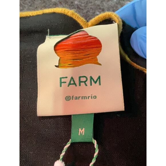 NWT Farm Rio Cross Stitch Embroidered Linen-Blend Maxi Dress Horoscope Zodiac M - Picture 4 of 5